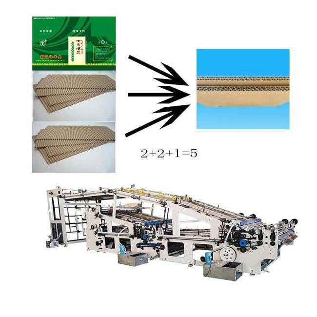 5ply Corrugated Cardboard Flute Laminator Machine Multi Layers