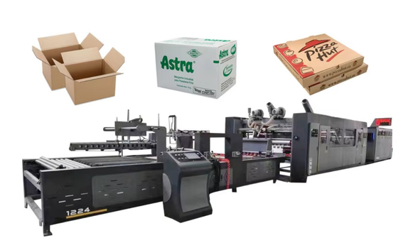 En ligne en carton ondulé 4 couleur Flexo imprimante Slotter Die Cutter Folder Bundle Machine